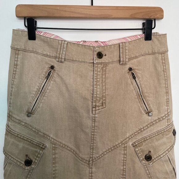 Peruvian Connection Khaki Skirt‎ Size 2 School Girl Secretary Academia Cargo - Picture 4 of 6